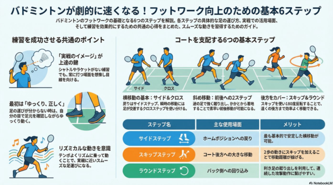 フットワーク6ステップ