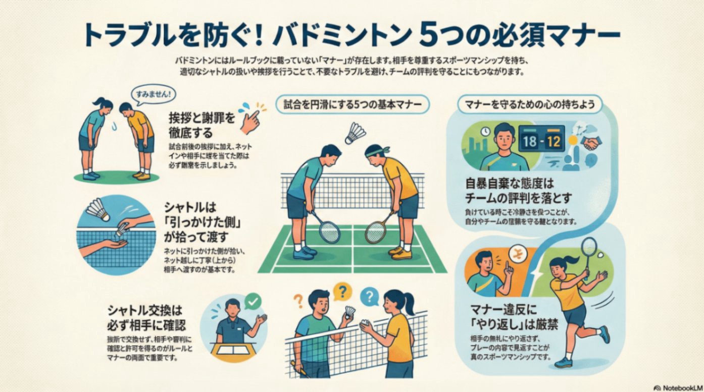 バドミントン5つのマナー